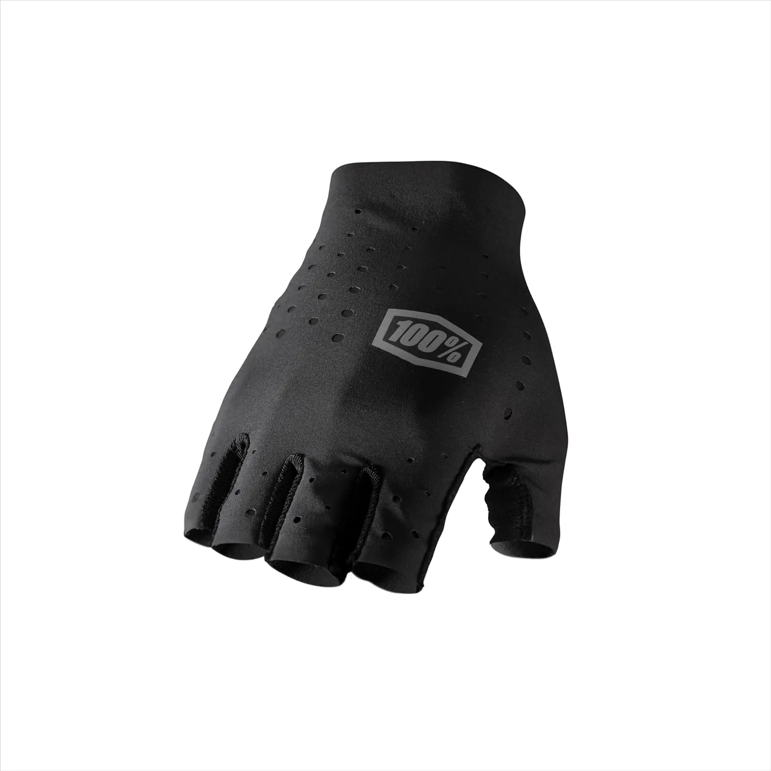 100% SLING Short Finger Mountain Biking Gloves - Lightweight Fingerless MTB Off Road Cycling Gloves (L - BLACK)