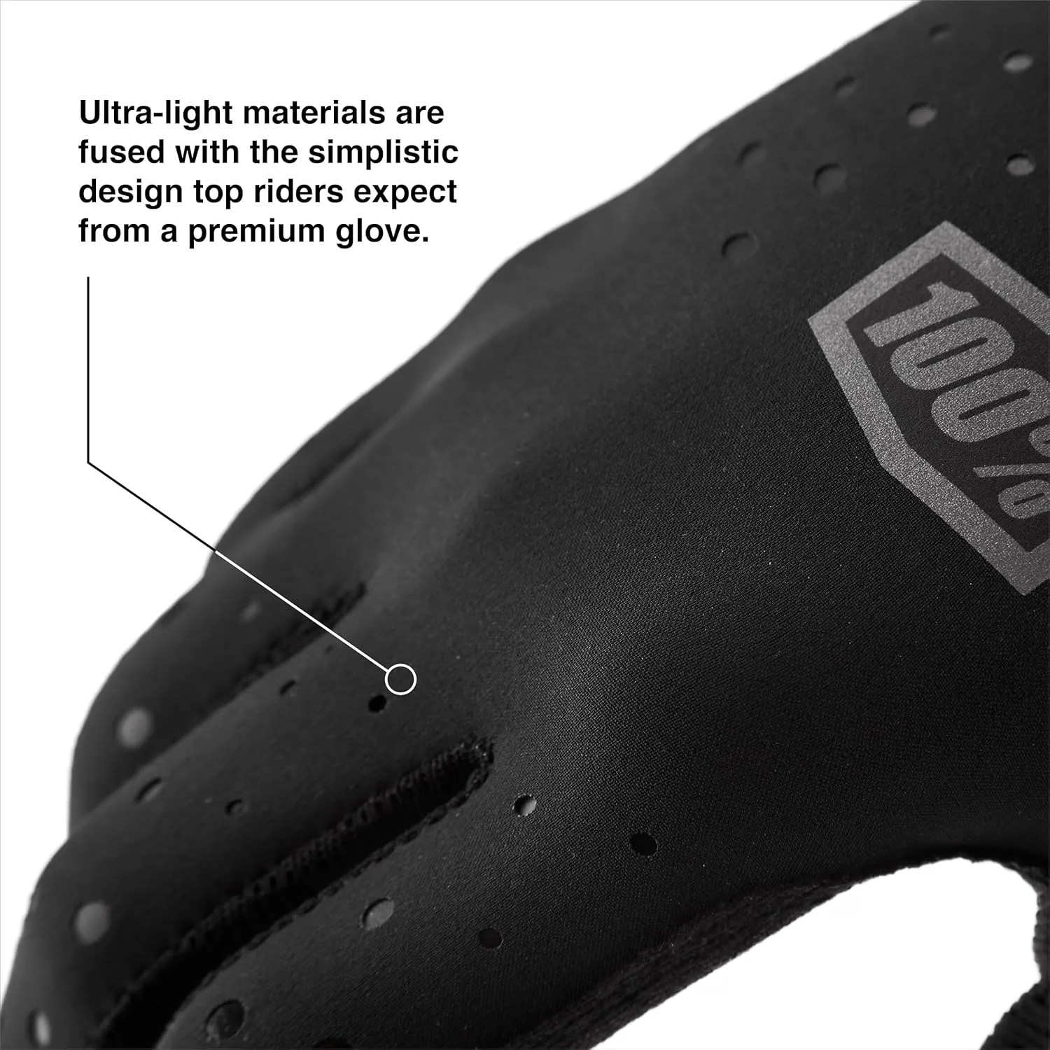 100% SLING Short Finger Mountain Biking Gloves - Lightweight Fingerless MTB Off Road Cycling Gloves (L - BLACK)