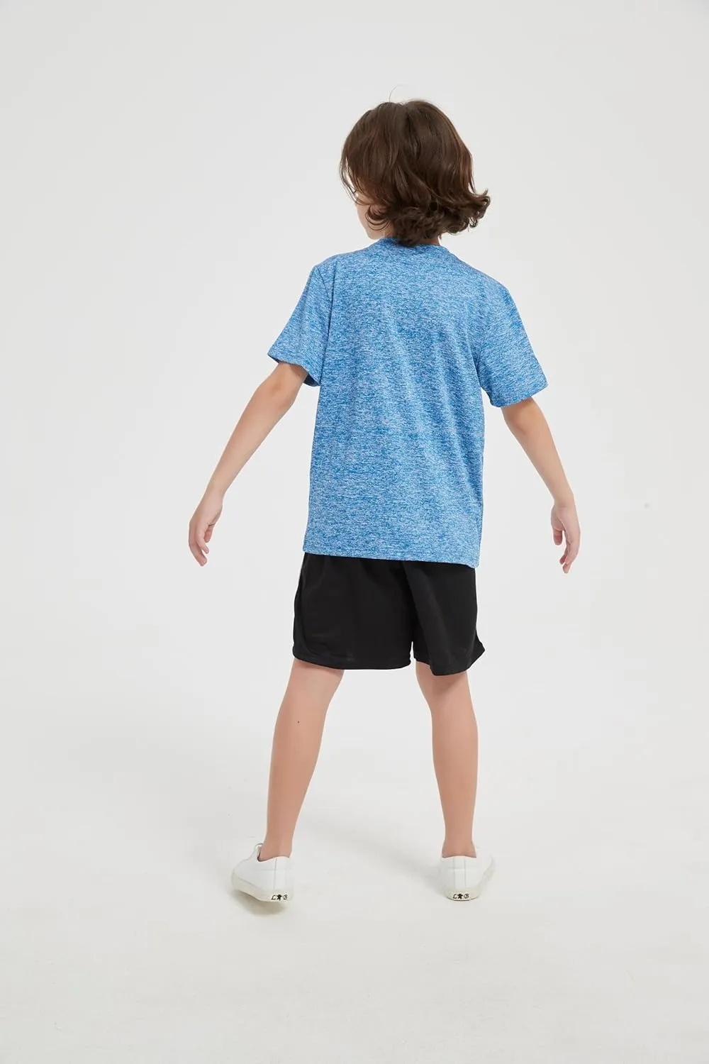 5-Pack Boys Athletic Quick Dry T-Shirts Youth Activewear Short Sleeve Tops（5-18 Years）