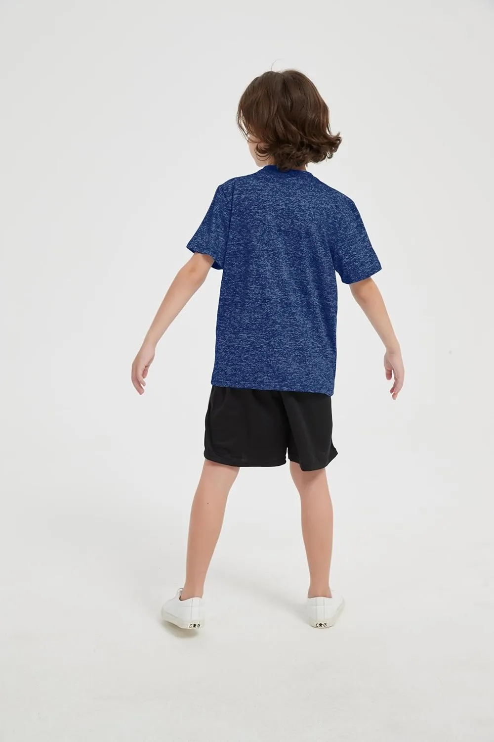 5-Pack Boys Athletic Quick Dry T-Shirts Youth Activewear Short Sleeve Tops（5-18 Years）