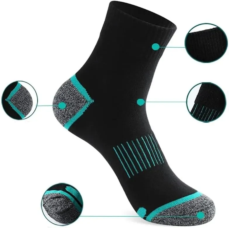 5 Pairs Sports Ankle Socks Men's Women's Arch Ankle Support High Performance Cushioned Breathable Socks