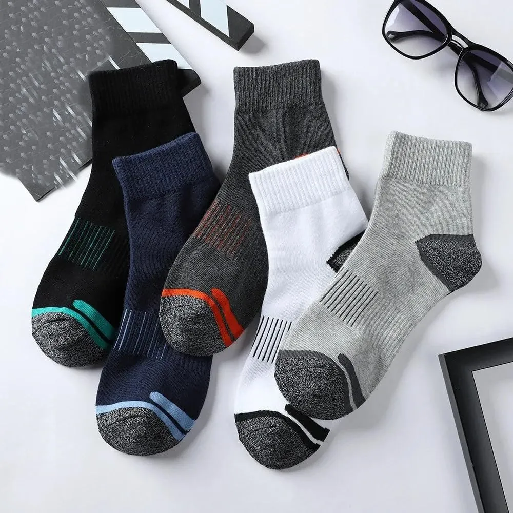 5 Pairs Sports Ankle Socks Men's Women's Arch Ankle Support High Performance Cushioned Breathable Socks