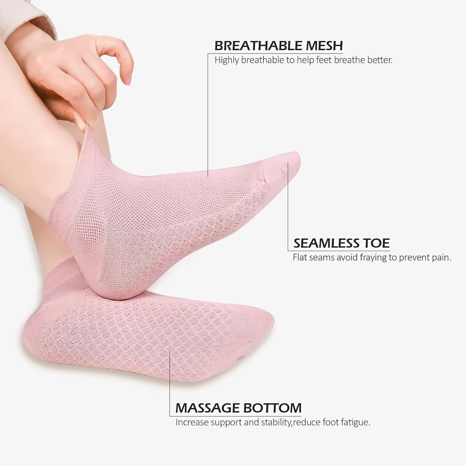 8 Pairs Women Ankle Athletic Running Socks Thin Low Cut Sports Tab Socks Breathable Cushioned Athletic Socks