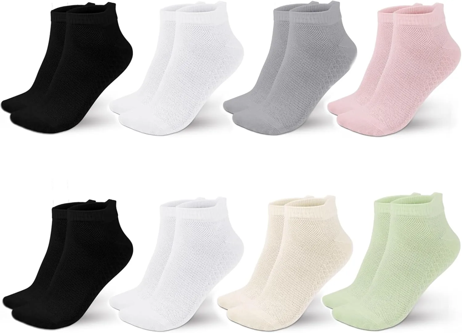 8 Pairs Women Ankle Athletic Running Socks Thin Low Cut Sports Tab Socks Breathable Cushioned Athletic Socks