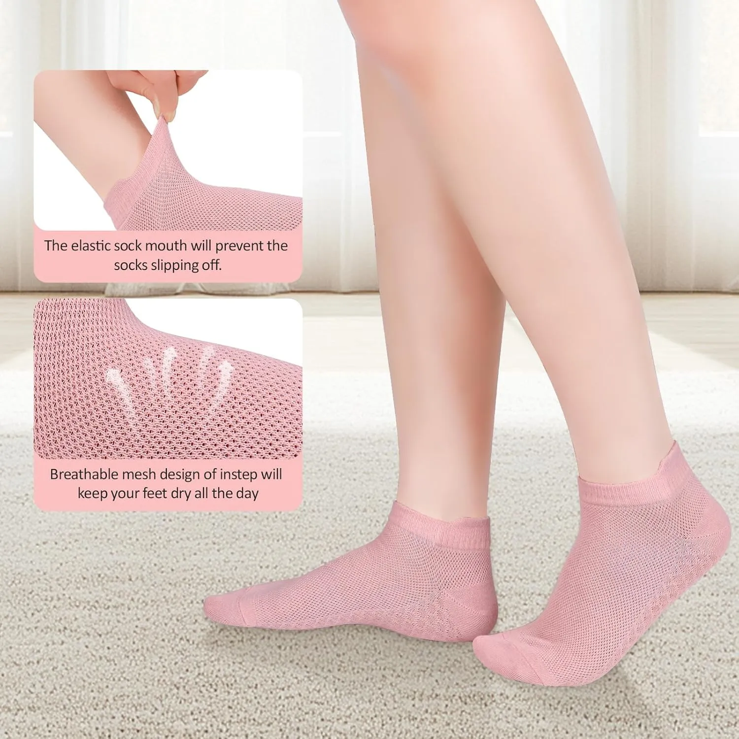 8 Pairs Women Ankle Athletic Running Socks Thin Low Cut Sports Tab Socks Breathable Cushioned Athletic Socks