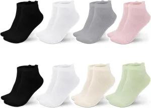 8 Pairs Women Ankle Athletic Running Socks Thin Low Cut Sports Tab Socks Breathable Cushioned Athletic Socks