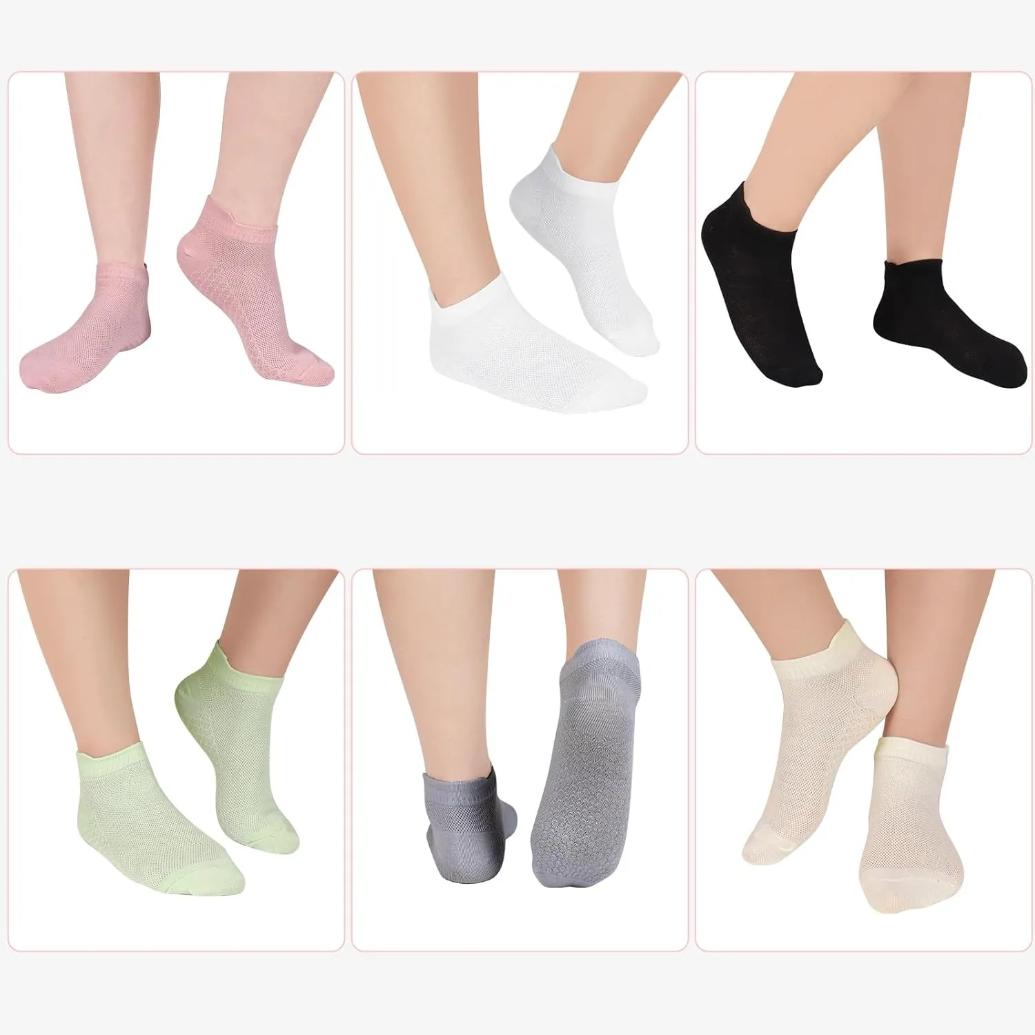 8 Pairs Women Ankle Athletic Running Socks Thin Low Cut Sports Tab Socks Breathable Cushioned Athletic Socks