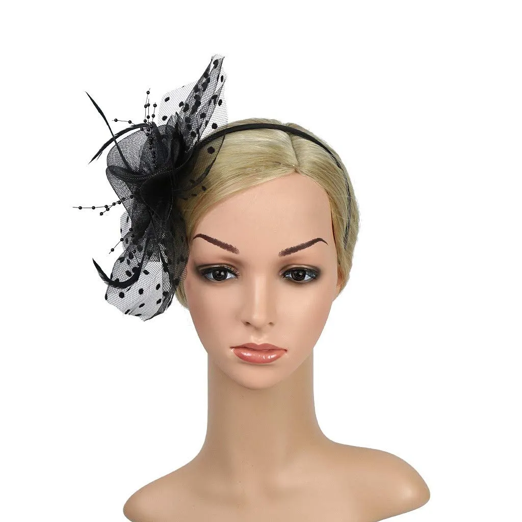 Accessories Fascinators Hats for Womens Tea Party Church Costume for Girls Gatsby Accessoreis for Women Ascot Hats Flower Pillbox Hat Black