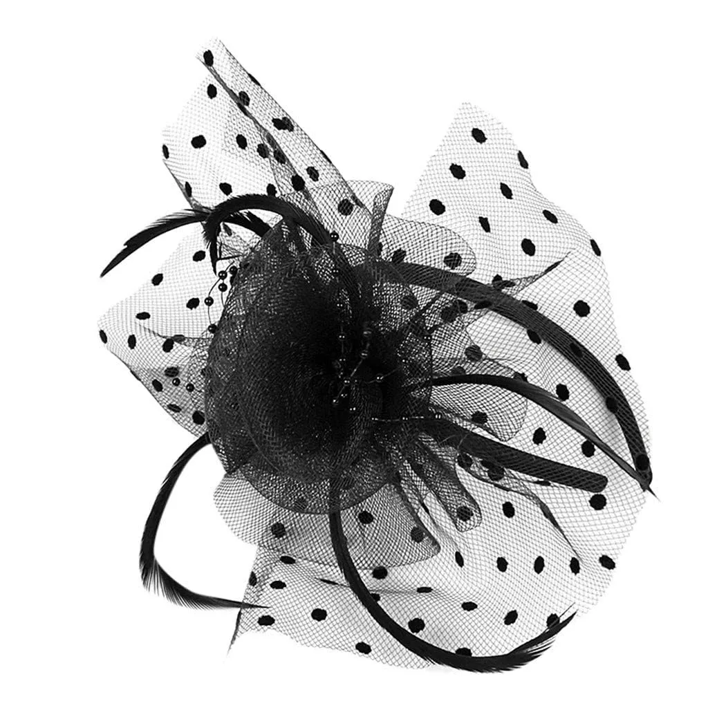 Accessories Fascinators Hats for Womens Tea Party Church Costume for Girls Gatsby Accessoreis for Women Ascot Hats Flower Pillbox Hat Black
