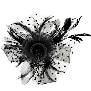 Accessories Fascinators Hats for Womens Tea Party Church Costume for Girls Gatsby Accessoreis for Women Ascot Hats Flower Pillbox Hat Black