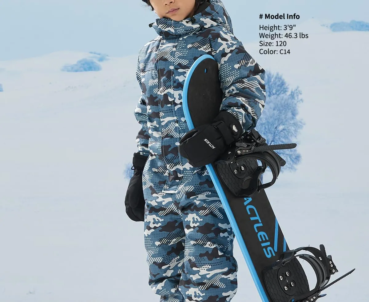 Actleis Kids Ski Suits Children Snowsuits Winter Outdoor Jumpsuit Waterproof One Piece Snowboard Coats Snow Jacket Pants Sets