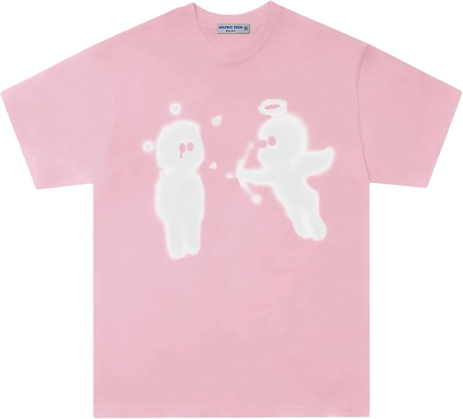 Aelfric Eden Mens Graphic Tees Cupid’s Love Arrow Oversized Tshirt Print Unisex Tee Y2K Causal Streetwear Tops