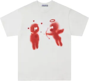 Aelfric Eden Mens Graphic Tees Cupid’s Love Arrow Oversized Tshirt Print Unisex Tee Y2K Causal Streetwear Tops
