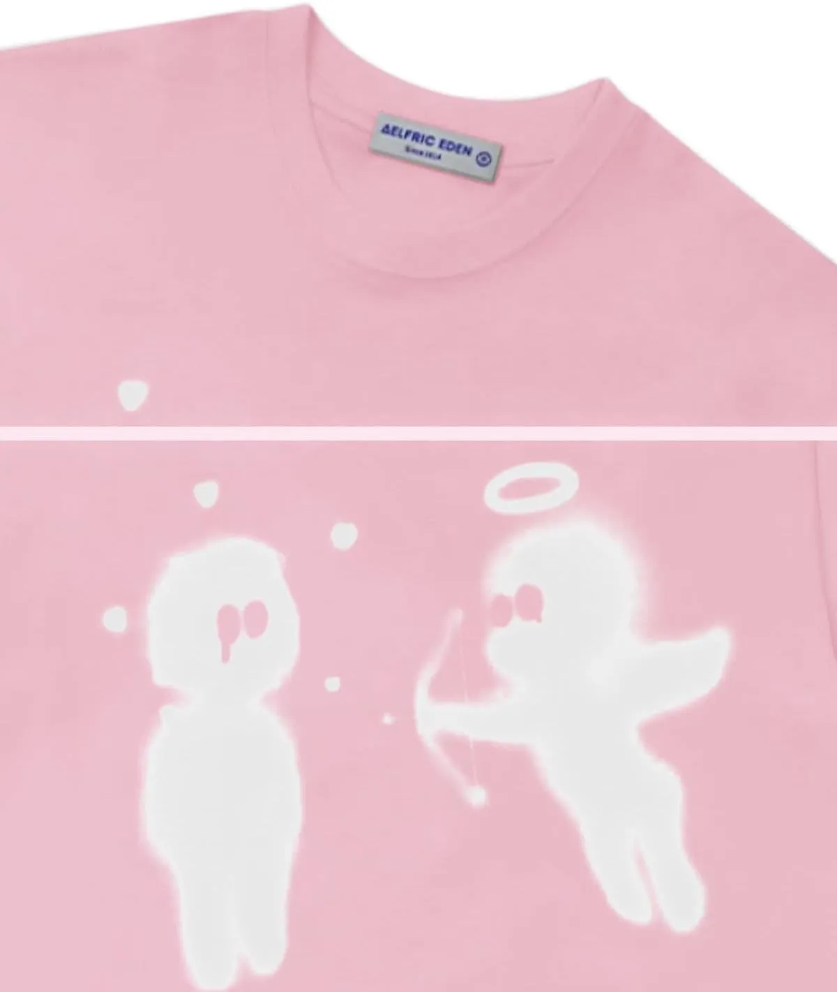 Aelfric Eden Mens Graphic Tees Cupid’s Love Arrow Oversized Tshirt Print Unisex Tee Y2K Causal Streetwear Tops