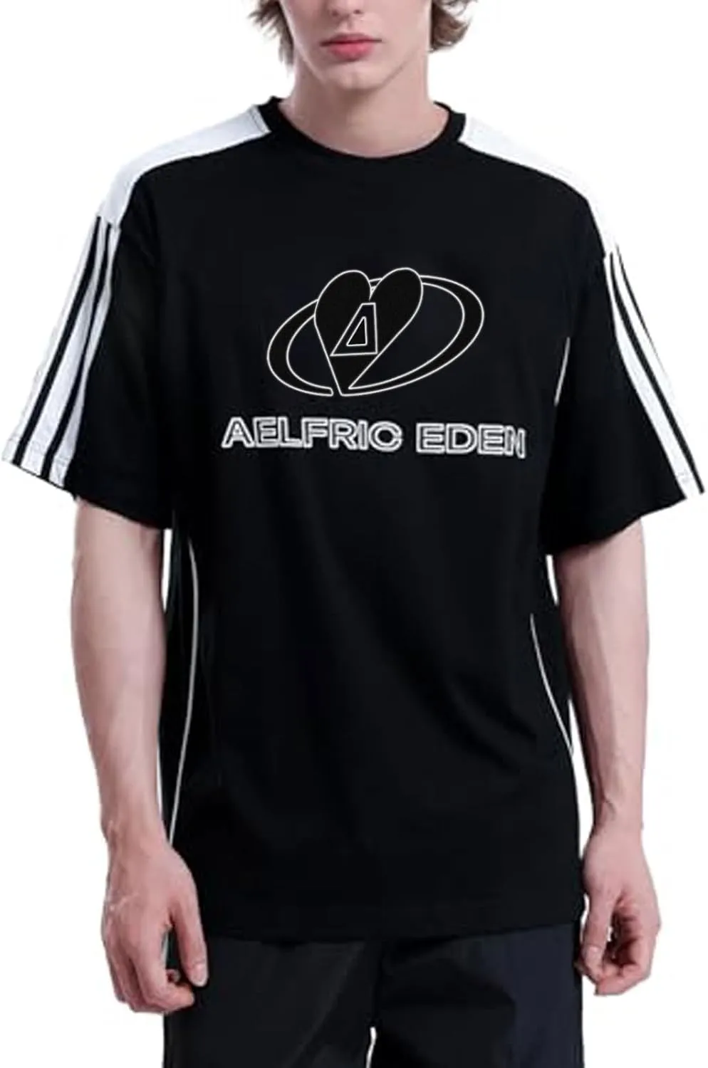 Aelfric Eden Mens Racing Tee Vintage Oversize Shirts Summer Unisex Printed Casual Tee Streetwear Harajuku Top Tshirt