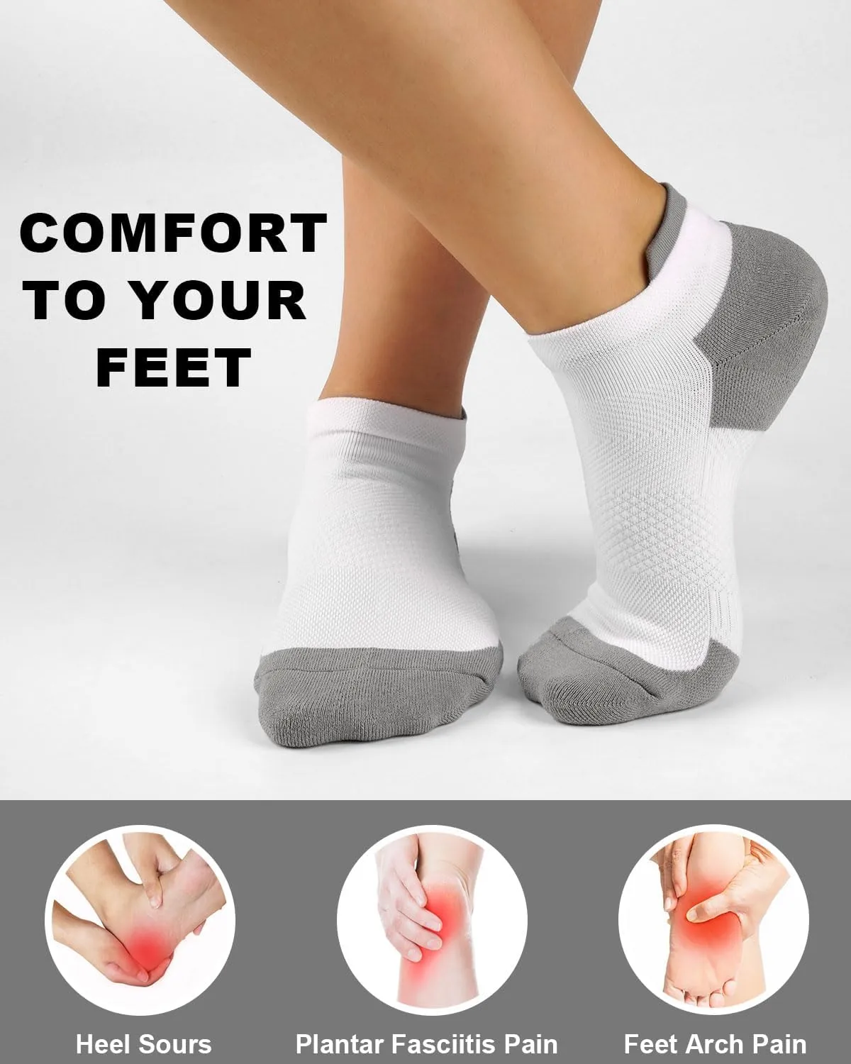 Ankle Socks Womens Running Athletic Compression Socks 5/6 Pairs