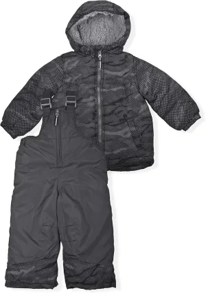 Arctic Quest boys Boys Ski Jacket and Snowbib Snowsuit Set 2 Piece Zip Up Jacket and Overall Snowsuit Set for Little Kids