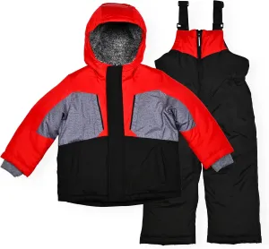 Arctic Quest boys Boys Ski Jacket and Snowbib Snowsuit Set 2 Piece Zip Up Jacket and Overall Snowsuit Set for Little Kids
