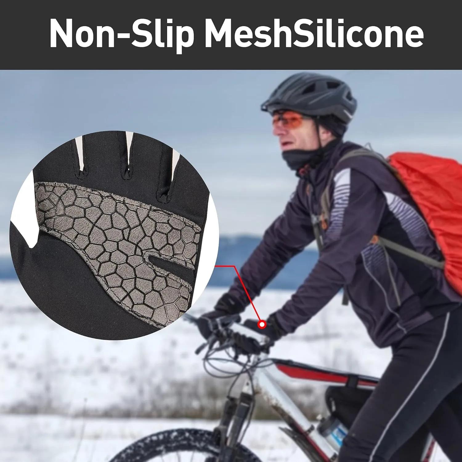 Arcweg Running Gloves Winter Thermal Anti-Slip Touchscreen Gloves Fleece Lining Gloves Men Women for Walking Cycling Driving