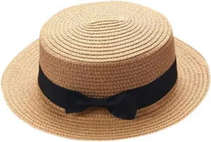 Baby Sun Hat Bowknot Straw Hats Kids Boys Girls Bucket Hat Boater Summer Sun Beach Panama Hat 20s Costume