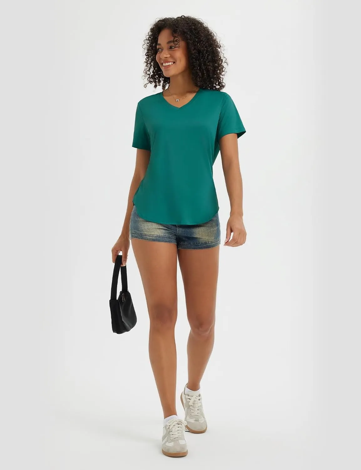 baleaf Women's Short Sleeve Shirts UPF 50  Sun Shirt V Neck UV Workout Moisture Wicking Quick Dry T-Shirts