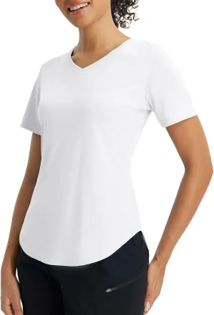 baleaf Women's Short Sleeve Shirts UPF 50  Sun Shirt V Neck UV Workout Moisture Wicking Quick Dry T-Shirts