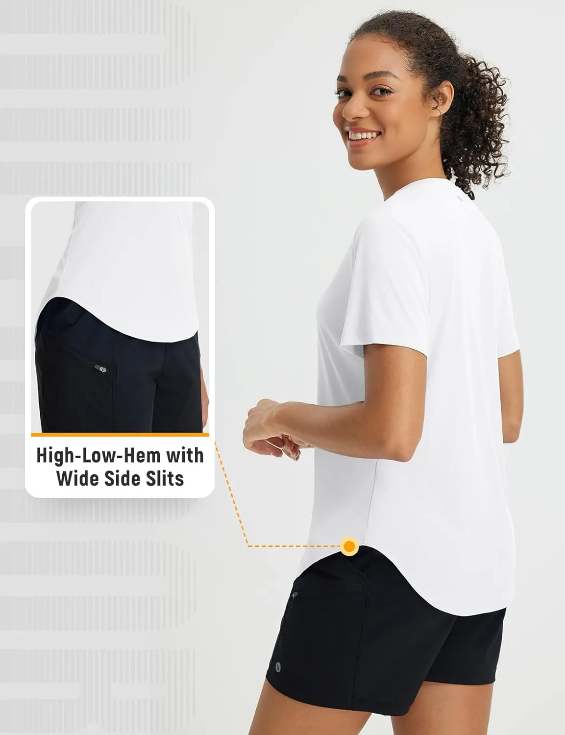 baleaf Women's Short Sleeve Shirts UPF 50  Sun Shirt V Neck UV Workout Moisture Wicking Quick Dry T-Shirts