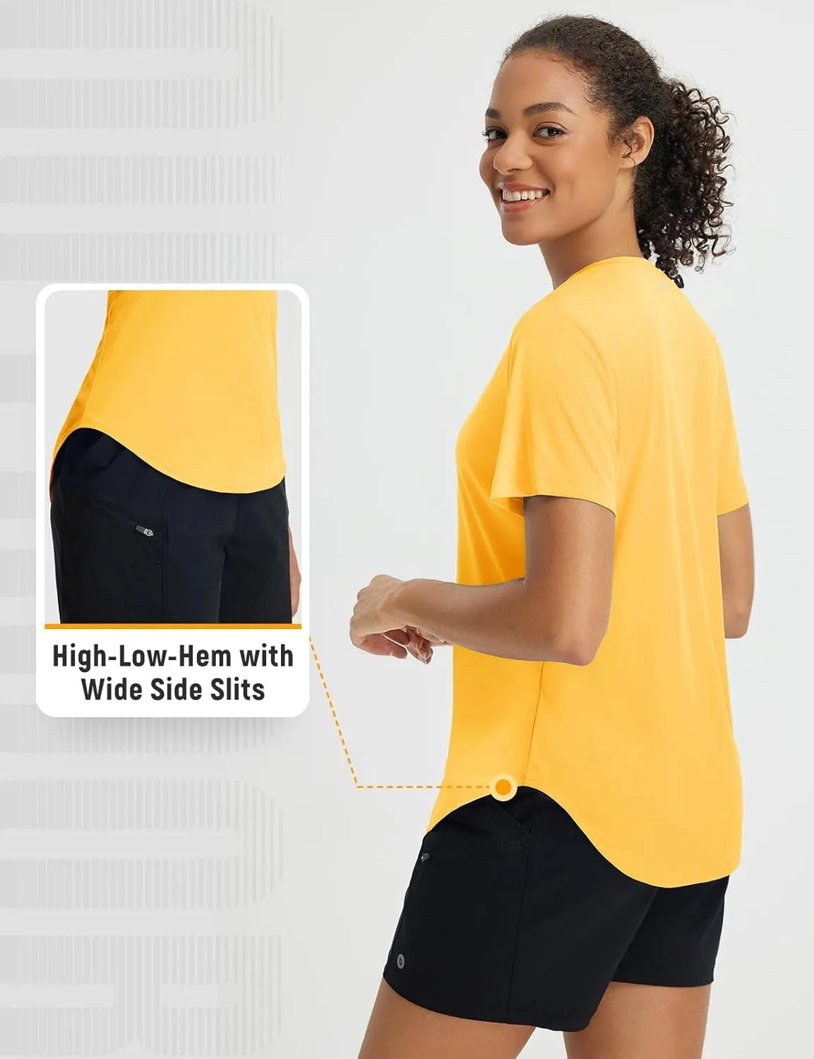 baleaf Women's Short Sleeve Shirts UPF 50  Sun Shirt V Neck UV Workout Moisture Wicking Quick Dry T-Shirts