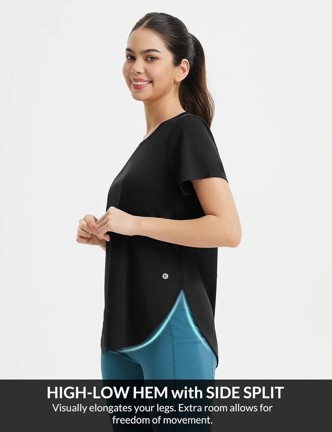 baleaf Women's Short Sleeve Workout Tops Athletic Running Shirts Quick Dry T-Shirts Loose Fit Gym Yoga Tee UPF 50 