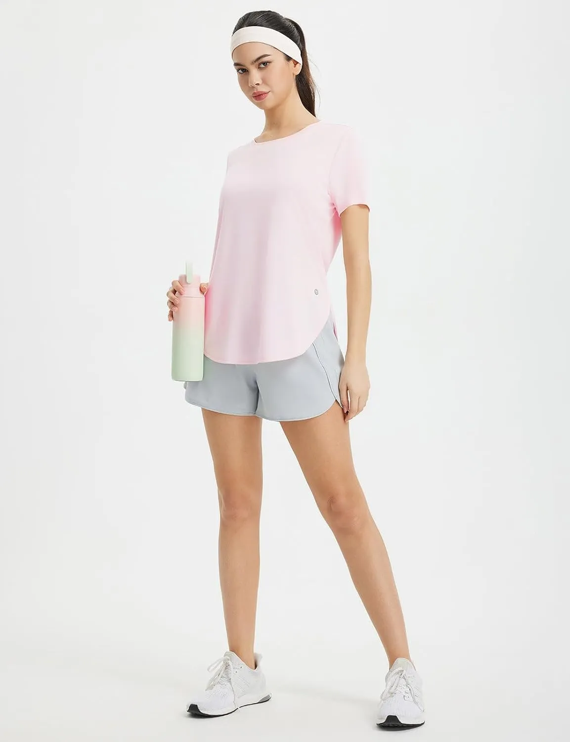 baleaf Women's Short Sleeve Workout Tops Athletic Running Shirts Quick Dry T-Shirts Loose Fit Gym Yoga Tee UPF 50 