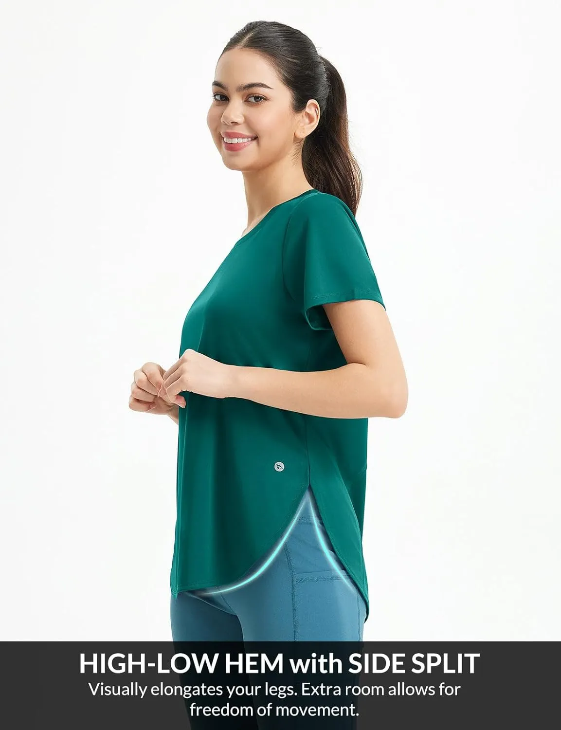 baleaf Women's Short Sleeve Workout Tops Athletic Running Shirts Quick Dry T-Shirts Loose Fit Gym Yoga Tee UPF 50 