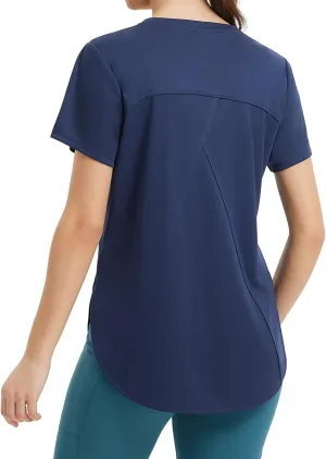 baleaf Women's Short Sleeve Workout Tops Athletic Running Shirts Quick Dry T-Shirts Loose Fit Gym Yoga Tee UPF 50 