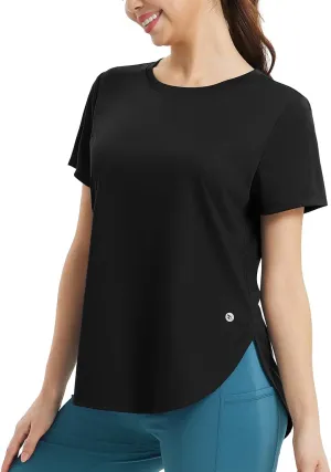 baleaf Women's Short Sleeve Workout Tops Athletic Running Shirts Quick Dry T-Shirts Loose Fit Gym Yoga Tee UPF 50 