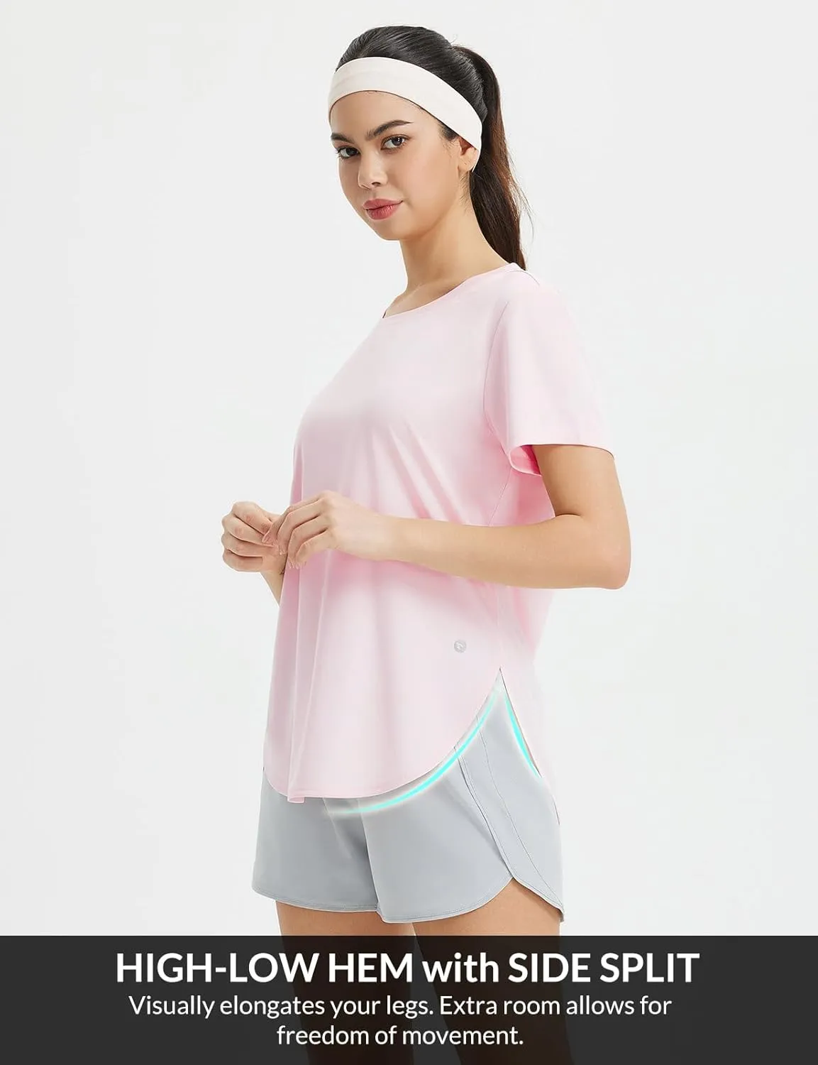 baleaf Women's Short Sleeve Workout Tops Athletic Running Shirts Quick Dry T-Shirts Loose Fit Gym Yoga Tee UPF 50 