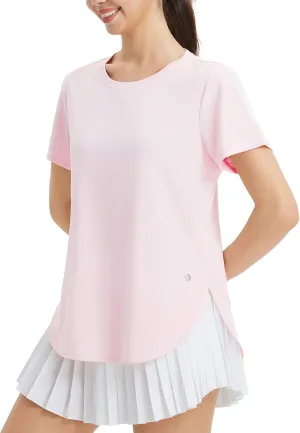 baleaf Women's Short Sleeve Workout Tops Athletic Running Shirts Quick Dry T-Shirts Loose Fit Gym Yoga Tee UPF 50 