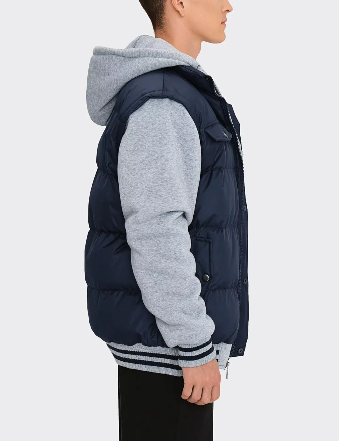 BEST SOUTH Men's Hooded Winter Coats Water Resistant Warm Thicken Insulated Full Zip Windproof Jackets with Pockets