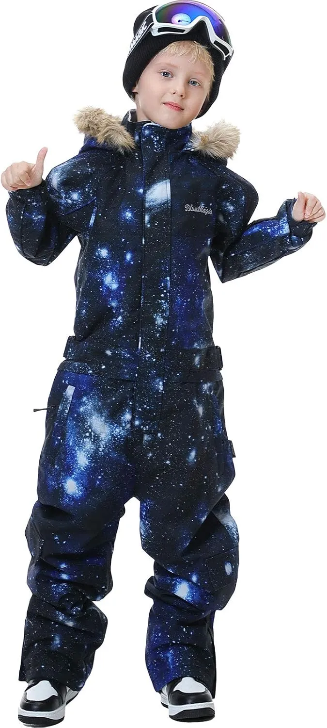 BGX Bluemagic Kids One Piece Snowsuits Overalls Ski Suits Jackets Coats Jumpsuits Winter Outdoor Waterproof Snowboarding