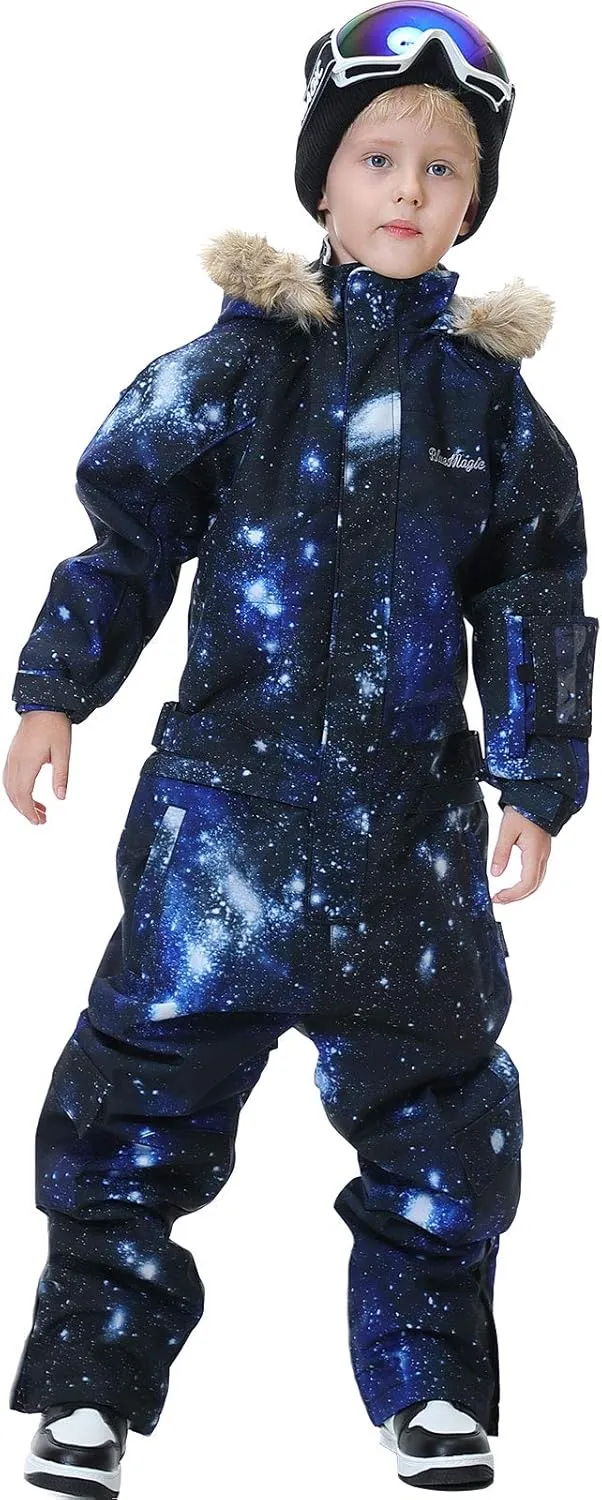 BGX Bluemagic Kids One Piece Snowsuits Overalls Ski Suits Jackets Coats Jumpsuits Winter Outdoor Waterproof Snowboarding