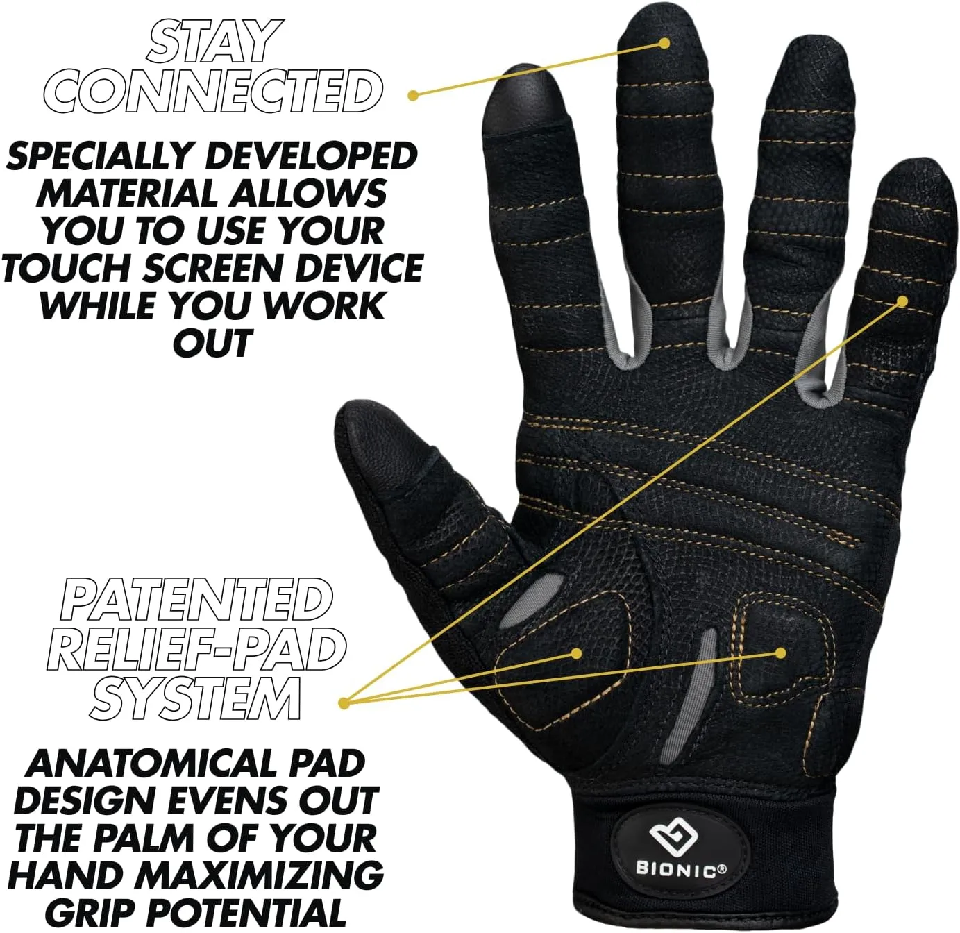 Bionic Men's Beastmode Full Finger Gym Workout Gloves
