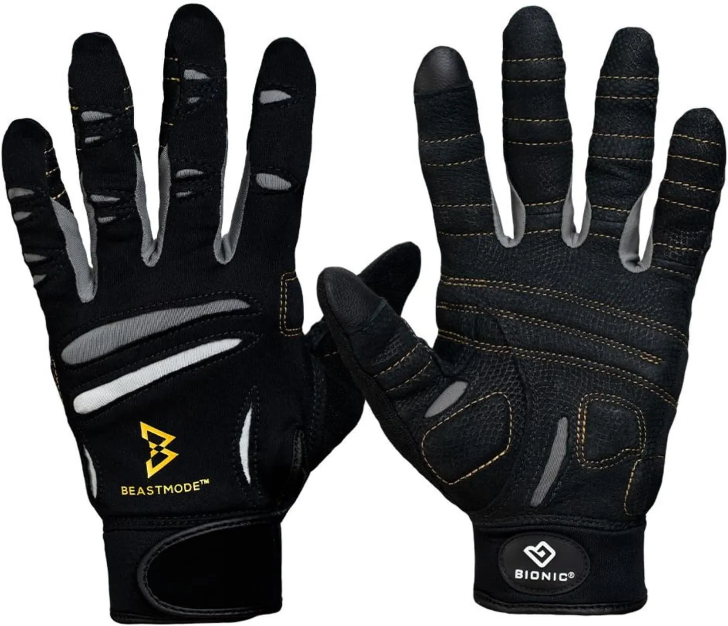 Bionic Men's Beastmode Full Finger Gym Workout Gloves