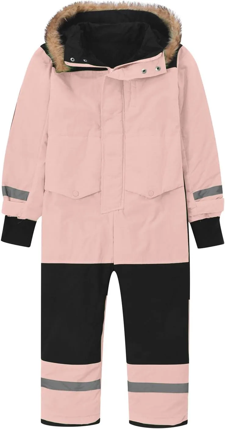 BOXIACEY Snow Suit for Kids One Piece Snowsuits Overalls Ski Suits Waterproof Winter Jumpsuit Warm Jackets with Hood