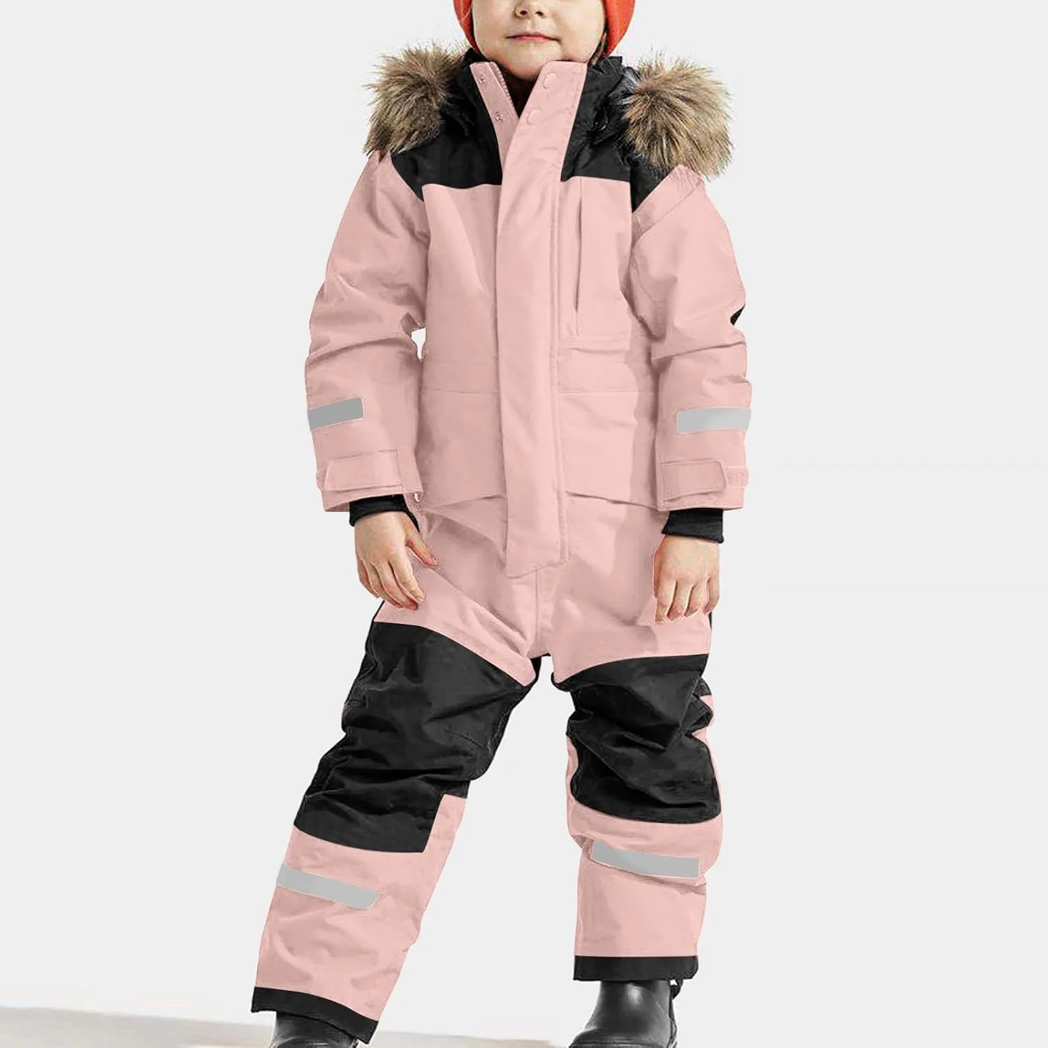 BOXIACEY Snow Suit for Kids One Piece Snowsuits Overalls Ski Suits Waterproof Winter Jumpsuit Warm Jackets with Hood