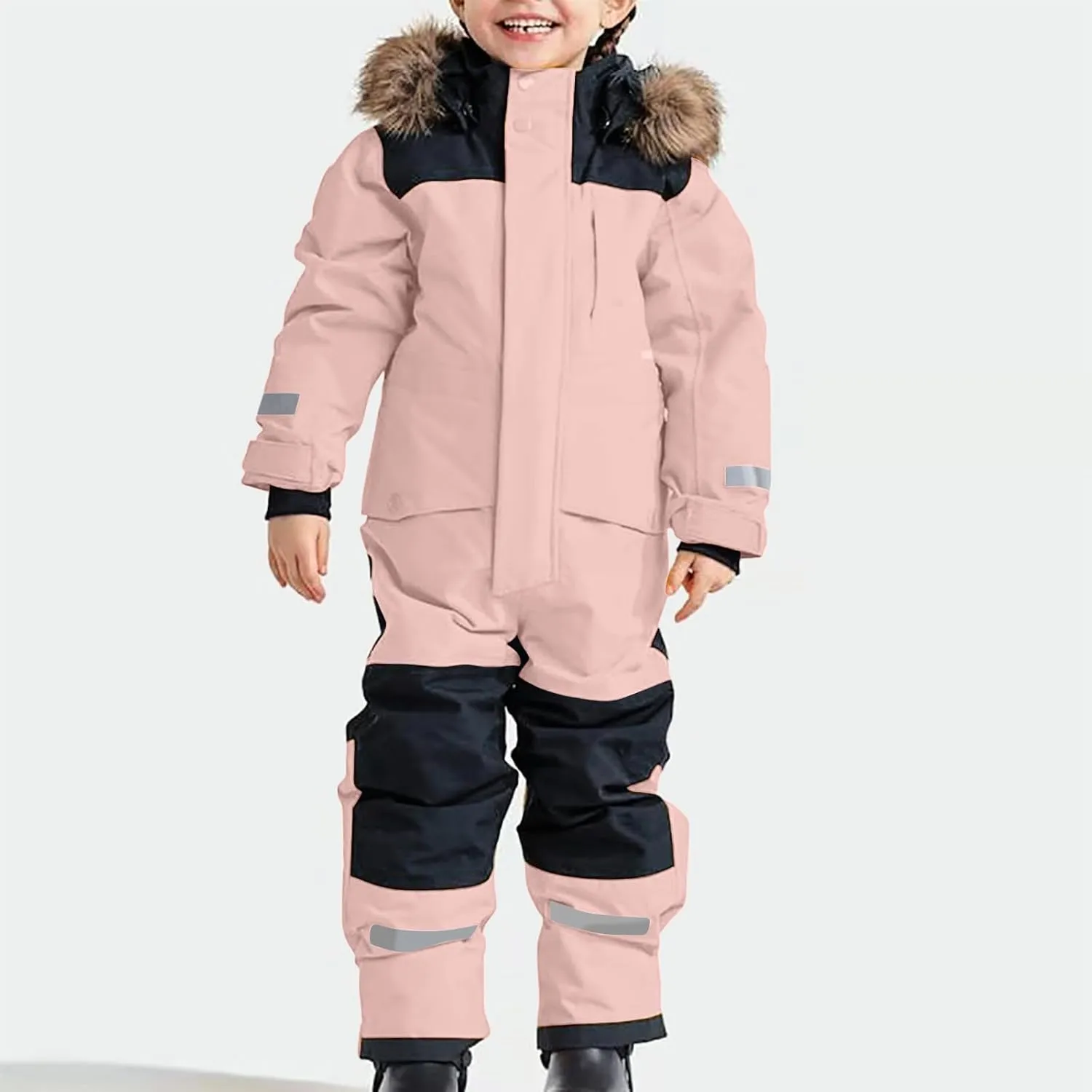 BOXIACEY Snow Suit for Kids One Piece Snowsuits Overalls Ski Suits Waterproof Winter Jumpsuit Warm Jackets with Hood