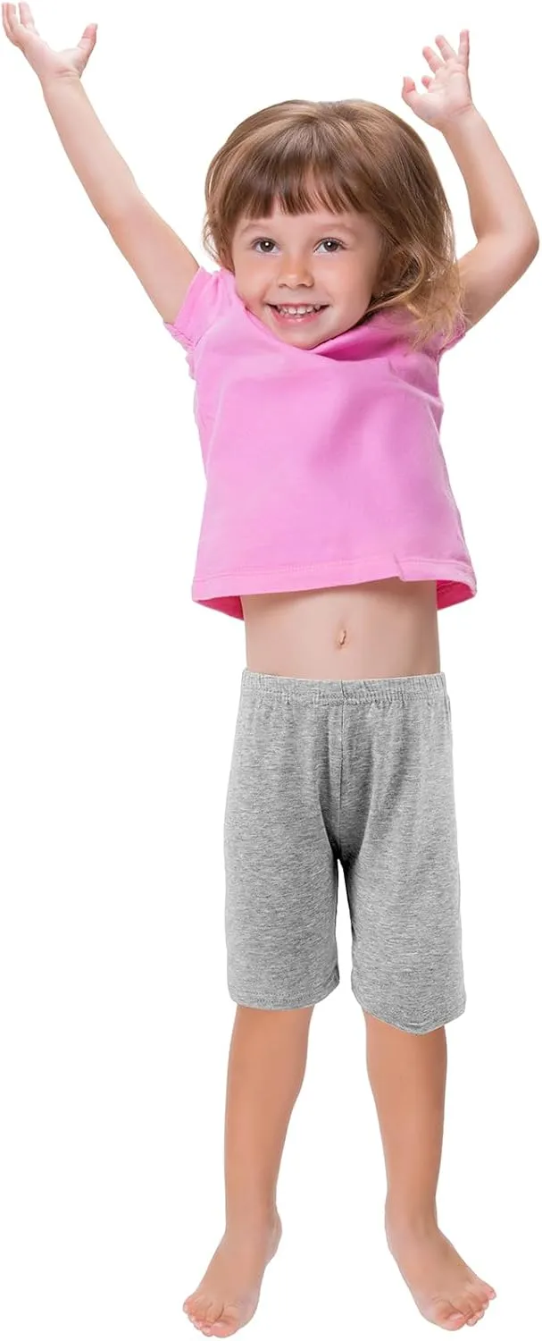 Boyiee 8 Pack Girls Toddlers Bike Shorts Knee Length Shorts Gymnastics Yoga Shorts Safety Active Under Dress Shorts