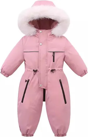 Boys and Girls One Piece Snowsuits Overalls Ski Suits Winter Waterproof Coats Jumpsuits for Baby Toddler 2T-5T