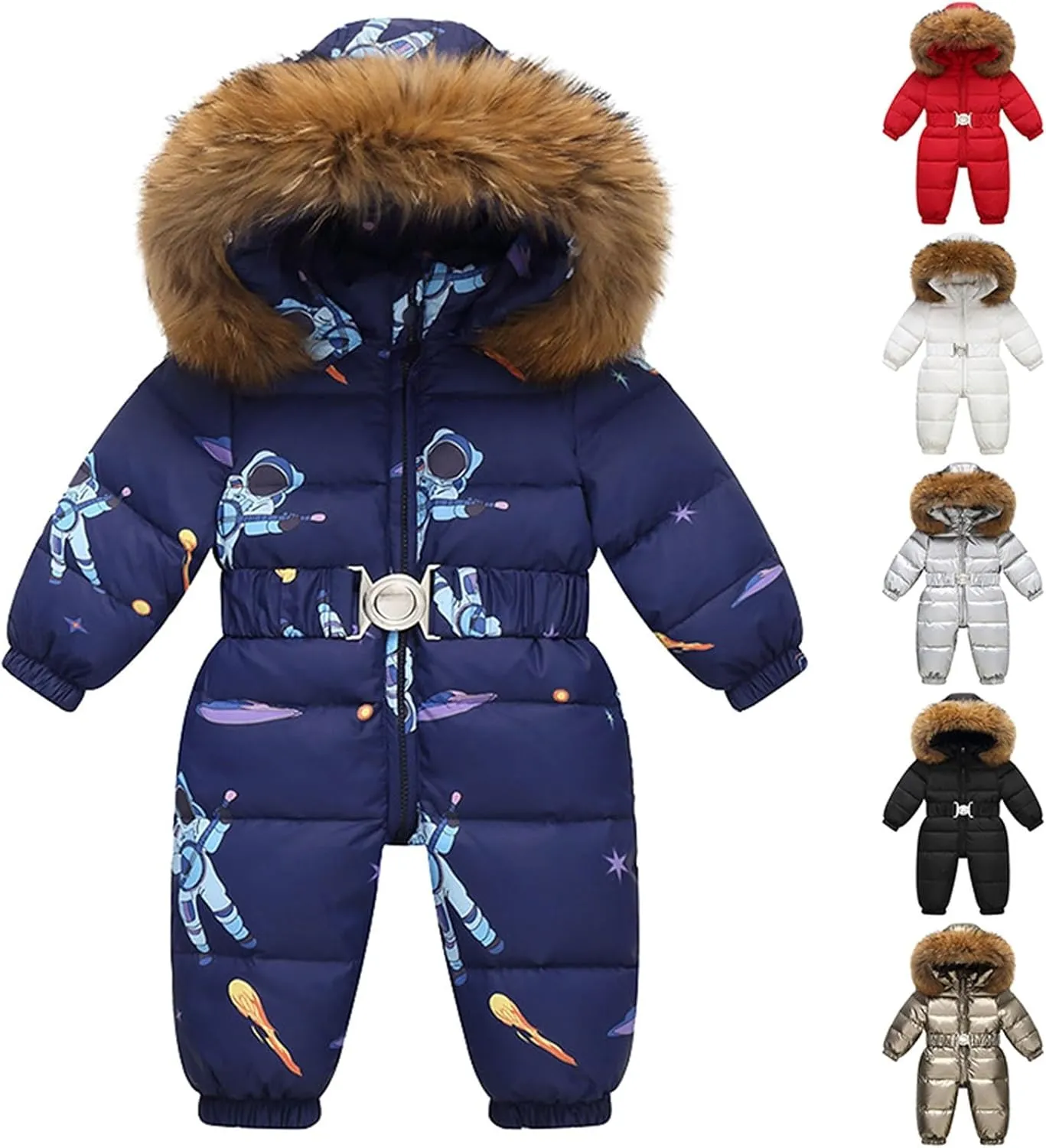 Boys Girls 1 Piece Snowsuits Overalls Ski Suits Winter Waterproo𝐟 Coats Jumpsuits for Baby Toddler Winter Outfit