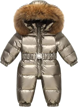 Boys Girls 1 Piece Snowsuits Overalls Ski Suits Winter Waterproo𝐟 Coats Jumpsuits for Baby Toddler Winter Outfit