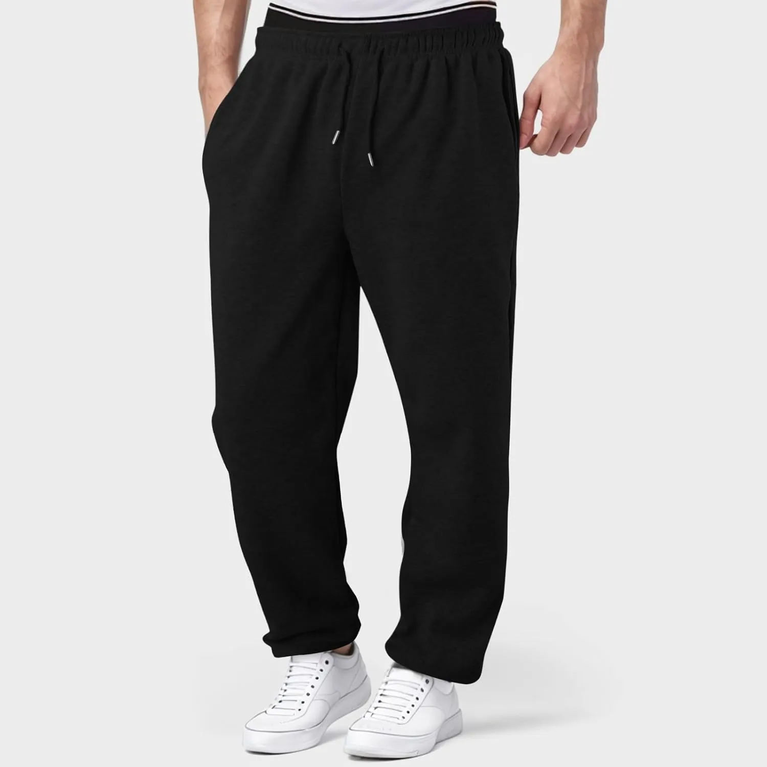 Cargo Work Pant Men's Twill Casual Pull-On Pants Gym Yoga Sweatpants Multiple Pockets Baggy Joggers Sweat Pant