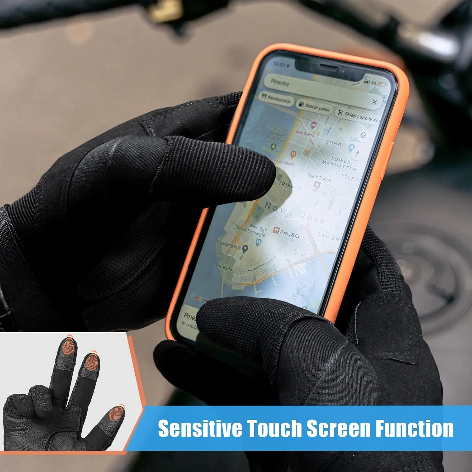 Cierto Motorcycle Gloves for Men and Women: Touch Screen Tactical Gloves with Full Finger Breathable Hard Knuckle & Adjustable Wrist for BMX ATV MTB Riding, Motocross, Road Racing, Cycling, Climbing