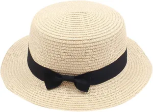 Classic Pork Pie Hat for Men/Women Cute Vintage Style Outdoor Boater Porkpie Flat Top Fedora Wide Brim Church Cap